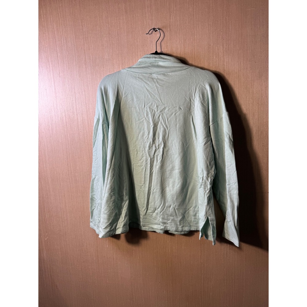 Eileen Fisher‎ Womens Medium M Tencel Blend Funnel Neck Long Sleeve Top Green - Picture 6 of 6